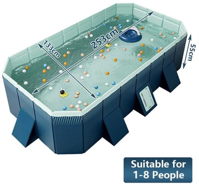 Innovastore Zwembad - Opzetzwembad - Buitenzwembad - Familiezwembad - Draagbaar - Niet-opblaasbaar - 253x133x50cm - Blauw