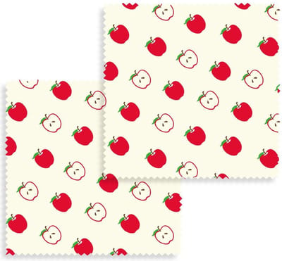 Bee's Wax - Bijenwasdoek Appel Set van 2 Stuks - Bijenwas - Multicolor -