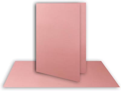 150x Blanco Vouwkaarten DIN A7 Oudroze - 240 g/m² Papier voor Kaarten Maken en Bedrukken