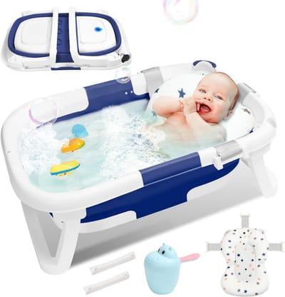 Opvouwbaar babybad - Babybadje met thermometer - Veilig baby badderen - Intelligente temperatuurdetectie - 60.5 x 43 x 20.5 cm