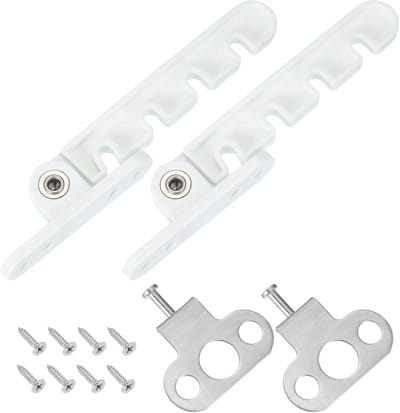2 Stuks - Raamvastzetter - Kinderslot Raam - Raambeveiliging - Raambegrenzer - Sloten Voor Ramen - 10,6*1,4 cm - Wit - Kunststof - Kozijn Slot - Voor Het Aanpassen van de Raamopening