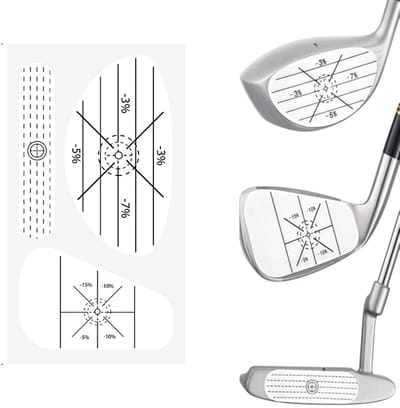 Impacttape voor golfclubs (40 vellen) – Golf-impacttape – Impact-trainingstickers – Swingtrainer – Impactstickers voor de golfswing – Golftrainingshulpmiddel – Stickers voor putters en ijzers – Golfclubstickers voor impactmarkering