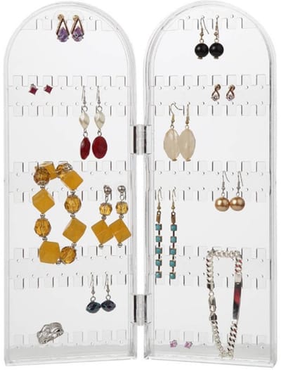 Dailygoody - Sieradenstand - Oorbellen opbergen - 184 Compartimenten - Transparant - Organiseren - Decoratief - Geschikt voor thuis - Draagbare stijl
