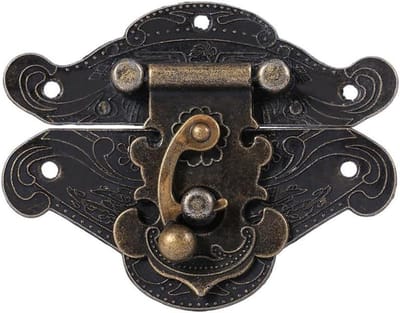 Latch Hasp Slot Borst Lock Plaat voor Sieradenkast en Meubels - Metaal - 2.5 Inch - Bevestiging - Antiek Design - Veiligheid