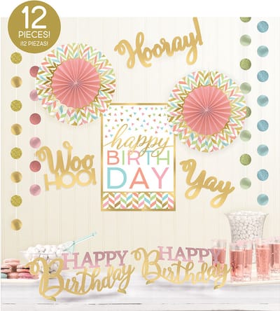 Amscan - Room Decorating Kit Confetti Fun Papier 12 Parts