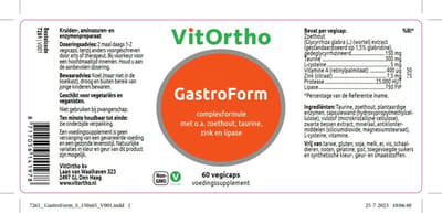 Vitortho GastroForm 60 vegacapsules