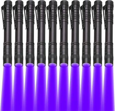 Mini UV Zaklamp - Blacklight Pen - Vlekken Opspeuren - Waterdicht Ontwerp - 10 Stuks - UV