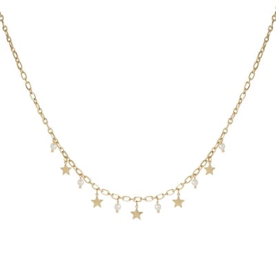 Ketting sterren en parels- Goud Premium Stainless steel - Yehwang