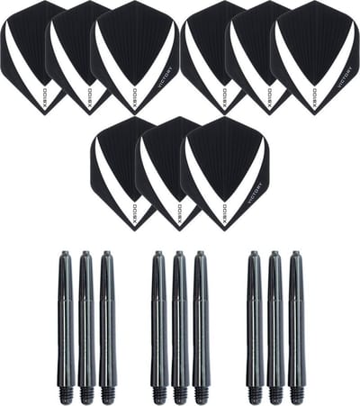 3 sets (9 stuks) Super Sterke – Clear - Vista-X – dart flights – inclusief 3 sets (9 stuks) - medium - dart shafts