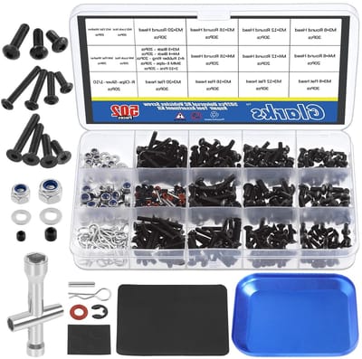 Universele RC Schroeven Set met 502 Stuks - Assortiment voor Traxxas, Axial en Redcat - Inclusief Hex Schroeven en Gereedschap voor 1/8, 1/10, 1/12 en 1/16 Modellen