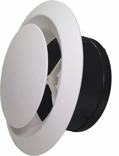 Rond ventilatierooster 75mm met insectenbescherming en weerbestendig ontwerp