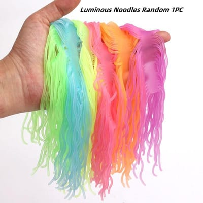 Tpr Spaghetti Lichtgevend Italiaanse Noedel Elastisch Rekbaar Touw Fidget Vent Ontspanningsspeelgoed voor Kinderen Volwassenen Anti Stressverlichting blue