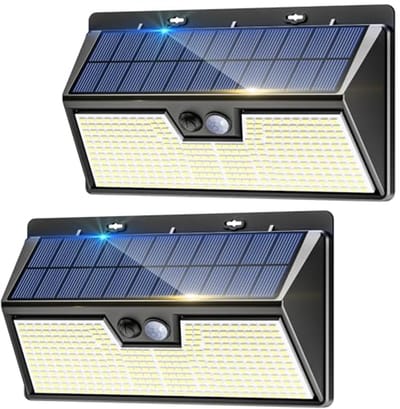 Superheldere Solarlampen voor Buiten met Bewegingsmelder - 2 Stuks, Waterdicht en Met 3 Modi