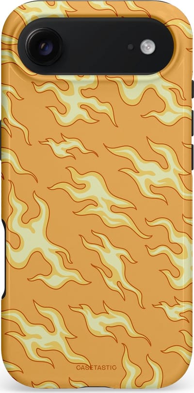Casetastic hoesje geschikt voor Apple iPhone Air - MagSafe - Dubbellaagse bescherming - Vlammen van passie - Fashion Case - Goud Beige