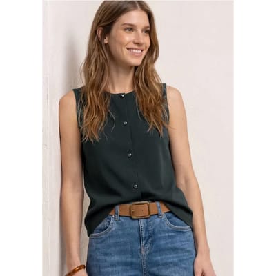 Jersey gilet met ronde hals