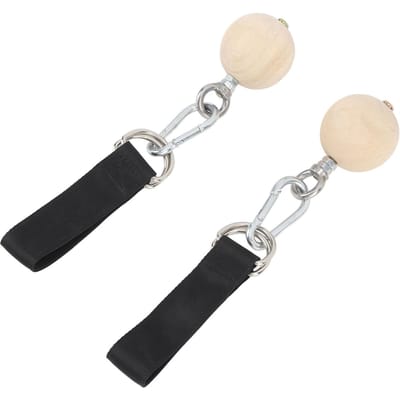 2 STKS Pull-Up Bal Roestvrij Staal en Grenen Klimgrepen Pull-Up Krachttraining Bal voor Gezondheid en Fitness beige
