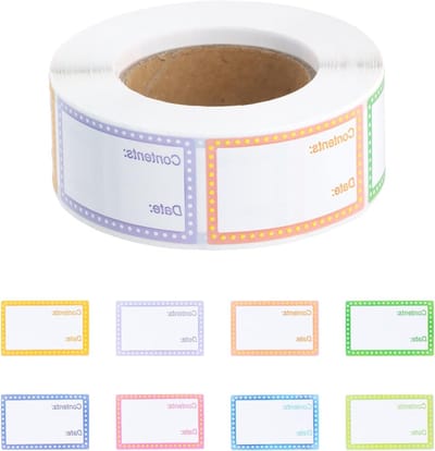 Dailygoods - 500 stuks diepvriesetiketten, gepersonaliseerde zelfklevende etiketten, 40 x 25 mm, oliebestendig, zelfklevende etiketten voor jam, etiketten voor voedseldatum, thuis, school, kantoor (B)