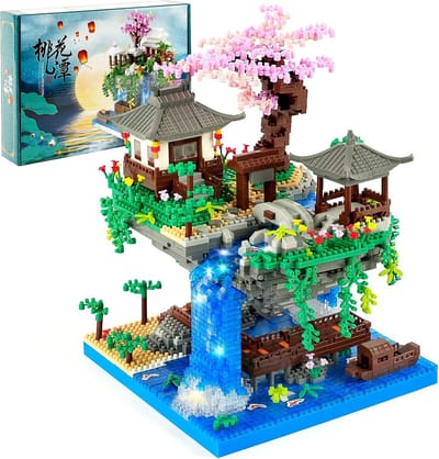 Micro Bouwstenen Kersenbloesem Boom met LED - Japanse Architectuur & Bonsai Model voor Volwassenen en Kinderen