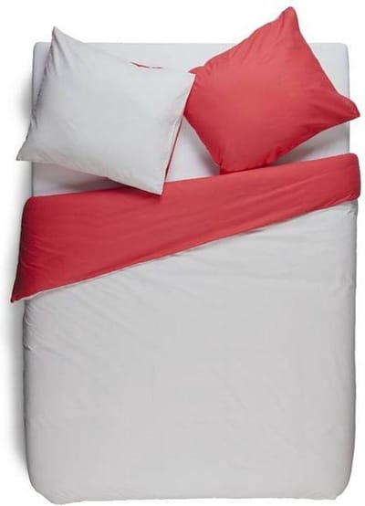 Snoozing Two Tone - Dekbedovertrek - Tweepersoons - 200x200/220 cm + 2 kussenslopen 60x70 cm - Grijs/Rood