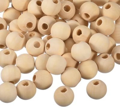 Houten afstandhouders, 300 stuks, 20 mm, 6 mm groot gat, onafgewerkte ronde houten kralen voor doe-het-zelf knutselen, sieraden maken, armbanden