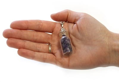 Flesvormige edelstenen ketting - Amethist