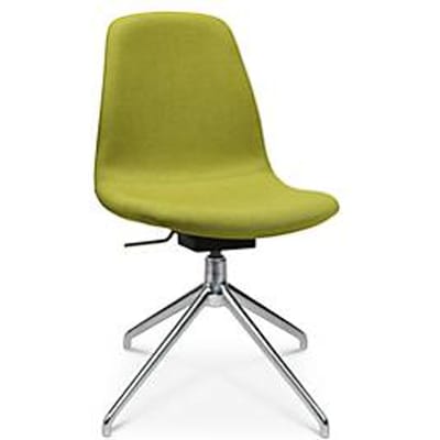 Conferentiestoel Topstar Sitness Life 1.1, draaibaar/zitting in hoogte verstelbaar, zonder armleuningen, B 460 x D 390 x H 450-480 mm, 4-poots onderstel, gepolijst aluminium & stof, geel