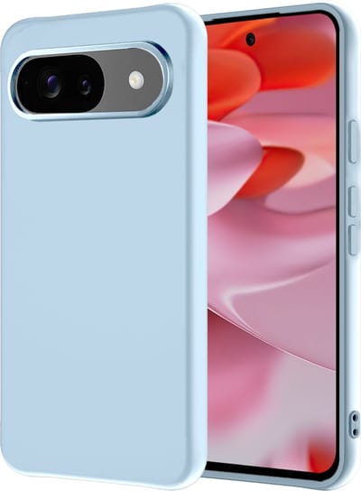 Hoesje - Geschikt voor Google Pixel 9 - Sterk & Shockproof - Hoes Cover - Siliconen Case - Lichtblauw