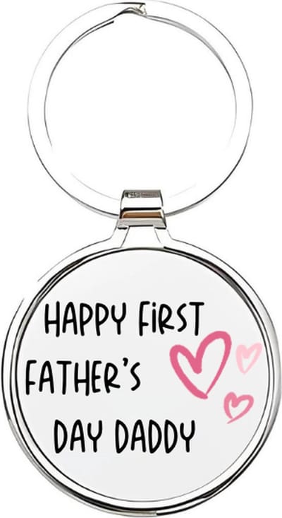 Akyol - happy fathers day daddy Sleutelhanger - Vader - de leukste vader - vader sleutelhanger - papa sleutelhanger - sleutelhanger papa - familie sleutelhanger - vaderdag cadeautje - papa cadeau - dad - stiefvader - schoonvader - 4 x 7,5 CM