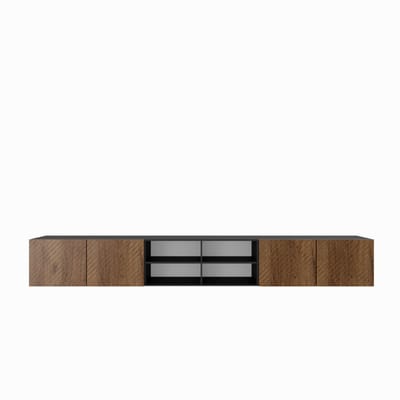 TV-kast Nicole IV 300 (3x100) cm (zwart + catania)