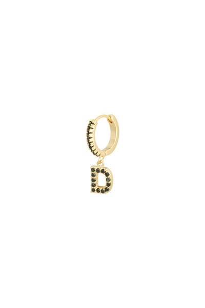 Oorbellen Letter D Zwart Copper