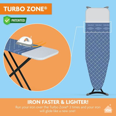 Bord deken voor strijkplank – 130x45 cm – Verkrijgbaar in twee maten – 100% katoen met extra dikke molton onderlaag – Comfortabel strijken