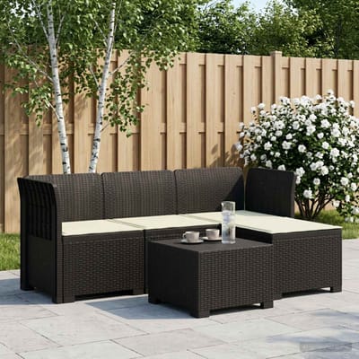 vidaXL - 4-Zitter - Tuin - Sofa - met - Kussens - Rattan - Look - PP - Antraciet