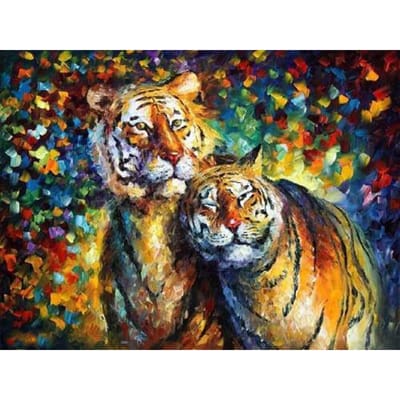 Strassborduurwerk Borduurhandwerk Schilderij Zoetheid Siberische Tijger Diamantborduurwerk 20X30CM gray