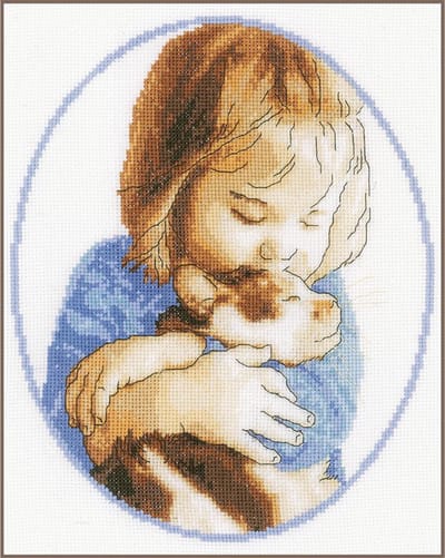 Vervaco - Telpakket kit - Sepia - Cat cuddles - PN-0198496 - Borduren - Borduurpakket - Borduurpakket volwassenen