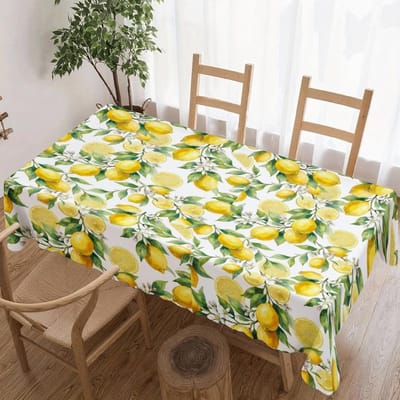 Zomer Citroen Rechthoekige Tafelkleed voor Tafeldecoratie Keuken Eetkamer Waterdicht Herbruikbaar Tafelkleed voor Tafels Vakantiefeest Picknick 90x140cm