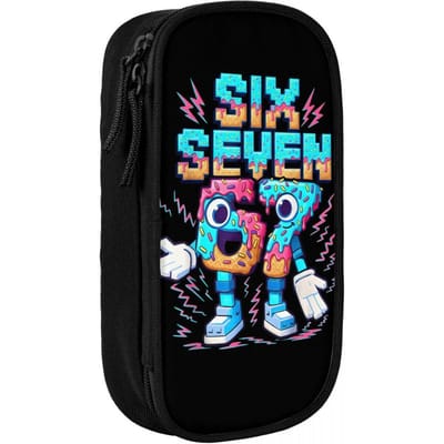 67 Zes Zeven Grappig Italiaans Hersenkronkel 6 7 Meme Etui Grote Etui Rits Terug naar School Etuis Schrijfwaren Organizer (as the picture,One Size)