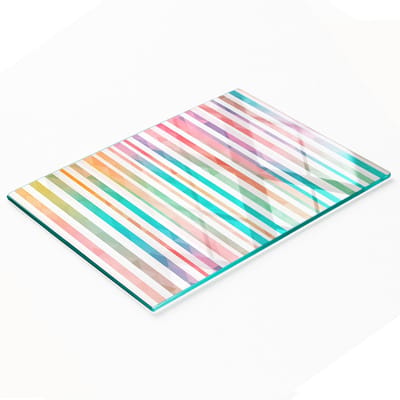Decoratieve glazen serveerplank met regenboogmotief voor het serveren van snacks, 80x52 cm