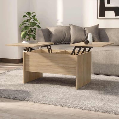 Koffietafel - Salontafel bijzettafel - Woonkamer decoratie - Verborgen opbergruimte - 80x50x42.5cm - Sonoma eiken