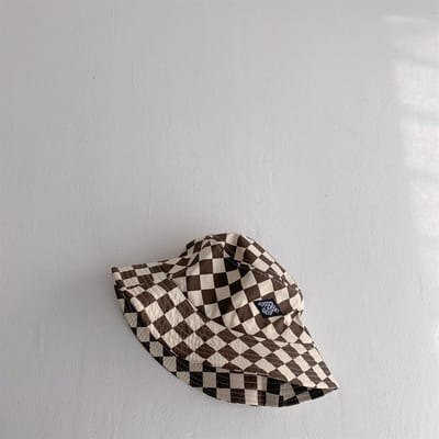 Stijlvolle Schakelbont Patroon Kinder Bucket Hat Charmant Geruit Baby Jongens Meisjes Zon Hoed Zacht Kinderen Visser Panama Petten 50-52cm