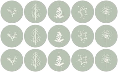 10x Stickers Kerst Wit Sali