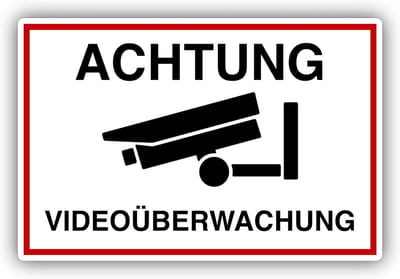 Bewakingsbord - Camerabewaking - Veiligheid - Weerbestendig UV - 20 x 30 cm - Wit