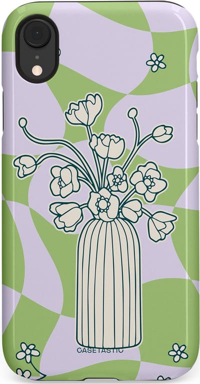Casetastic Hoesje Geschikt voor Apple iPhone Xr - Stijlvolle Beschermende Duo-layer Case - Bosje vol groen