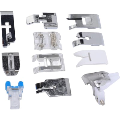 Kit de 11 pieds-de-biche à tige basse pour machine à coudre domestique, pièces de rechange et accessoires gray