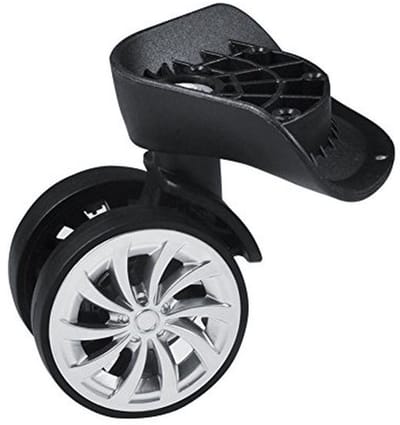 2x Universele Draaiwielen Zwart PVC voor Koffer en Trolley - 55 mm