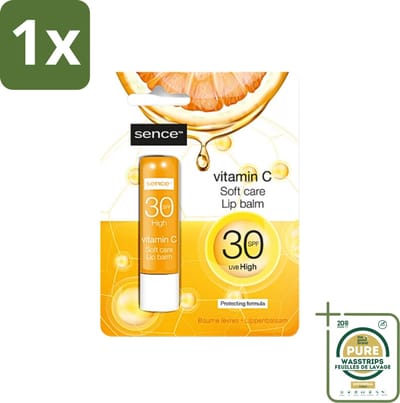 1 x Sence - Soft Care Vitamin C - Lippenbalsem - Hydraterend - 4,3 g- Vitamine C Lippenbalsem - Hydraterende Lippenbalsem - Verzorgde Lippen - Droge Lippen Herstel - Lippenbescherming