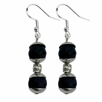 Oorbellen-Azra-Zilver-Lavasteen -Charme Bijoux