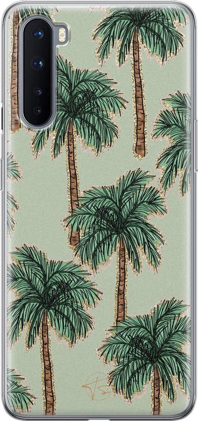 Mooie Telefoonhoesjes - Hoesje geschikt voor OnePlus Nord - Palmbomen - Soft Case TPU Backcover - Groen