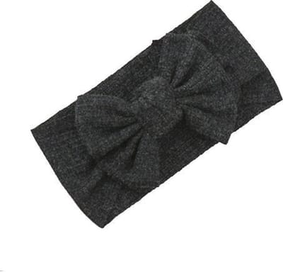 Kinder Haarband Antraciet Strik / Bow | Microfiber | 0-6 jaar | Fashion Favorite