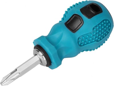 Korte Magnetische Dubbelzijdige Bits Schroevendraaier van Chroom-Vanadium Staal met TRP Kunststof Handvat voor Thuisverbetering en Klussen in Smalle Ruimtes
