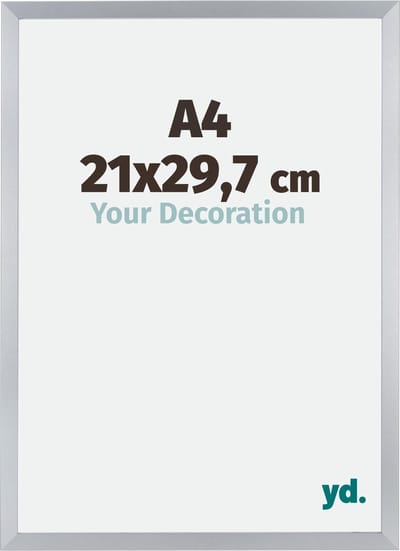 Your Decoration - Fotolijst A4 21x 29,7 cm - MDF - Zilver Glans - Catania